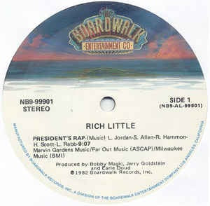 Rich Little ‎– President's Rap - Mint- 12" Single Record 1982 USA Vinyl - Pop