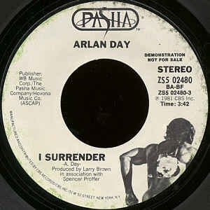 Arlan Day ‎– I Surrender / The Only Woman - VG+ 7" Single 45RPM 1981 Pasha USA - Synth-Pop