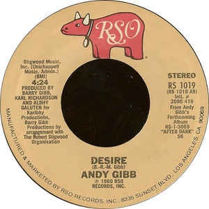 Andy Gibb - Desire / Waiting For You - VG+ 7" Single 45RPM 1980 RSO USA - Disco