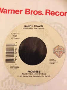 Randy Travis- Promises / Written In Stone - Mint- 7" Single 45RPM 1987 Warner Bros. Records USA - Country