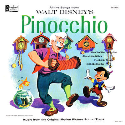 Various ‎– Walt Disney's Pinocchio VG 1963 Disneyland (Yellow Label) USA Pressing - Soundtrack / Children's / Musical