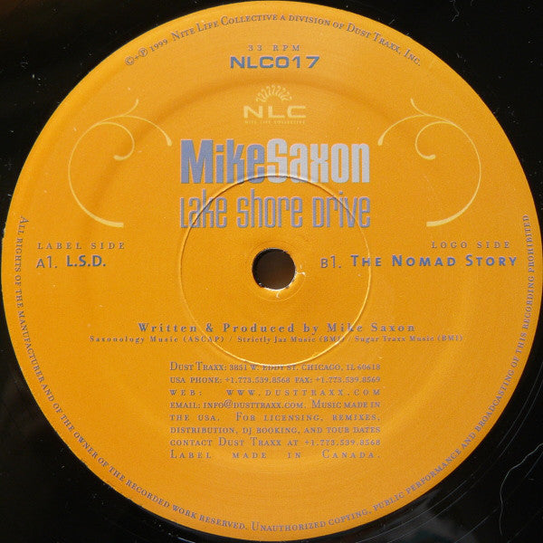 Mike Saxon - Lake Shore Drive LSD - The Nomad Story - New 12" Single Record 1999 Nite Life Collective Dust Traxx Vinyl - Chicago House / Deep House - Shuga Records