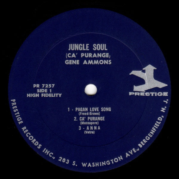 Gene Ammons - Jungle Soul! (Ca' Purange)(1963) - VG LP Record (VG- Low Grade Cover) 1968 Prestige Mono USA Vinyl - Jazz / Bossa Nova / Latin Jazz - Shuga Records