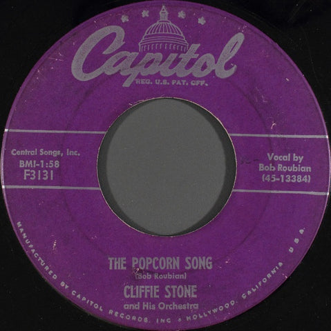 Cliffie Stone And His Orchestra ‎– The Popcorn Song / Barracuda VG 1955 Capitol Records - Jazz