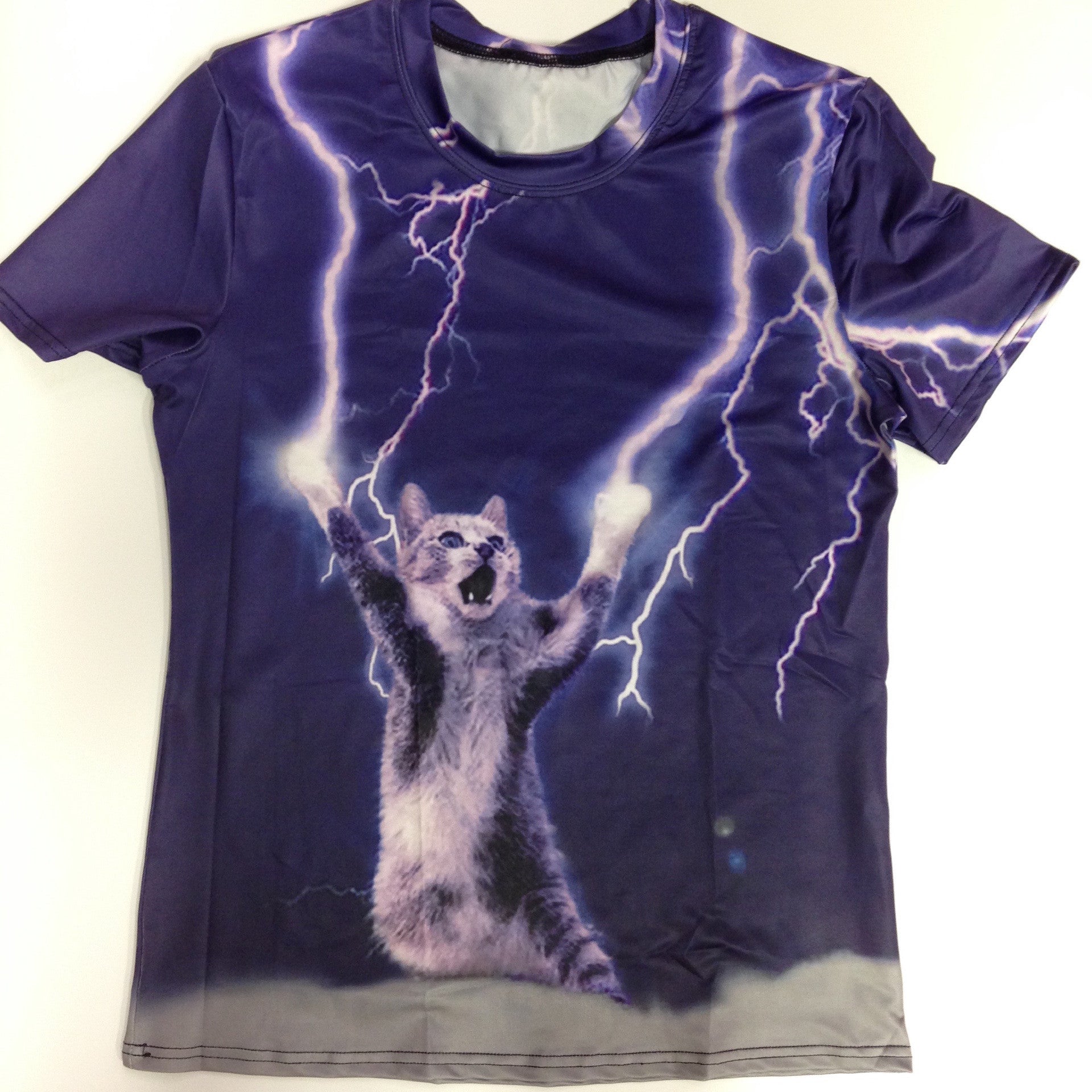 Cat Lightning T-Shirt - 88% Polyester / 12% Spandex Blend