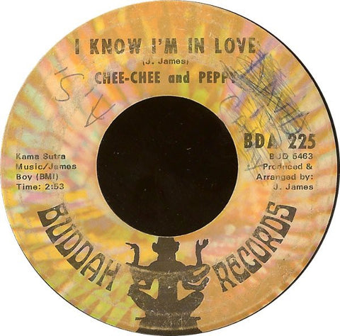 Chee-Chee And Peppy ‎– I Know I'm In Love / My Love Will Never Fade Away - VG- (low grade) 7" Single 45rpm 1971 Buddah USA - Soul / Funk