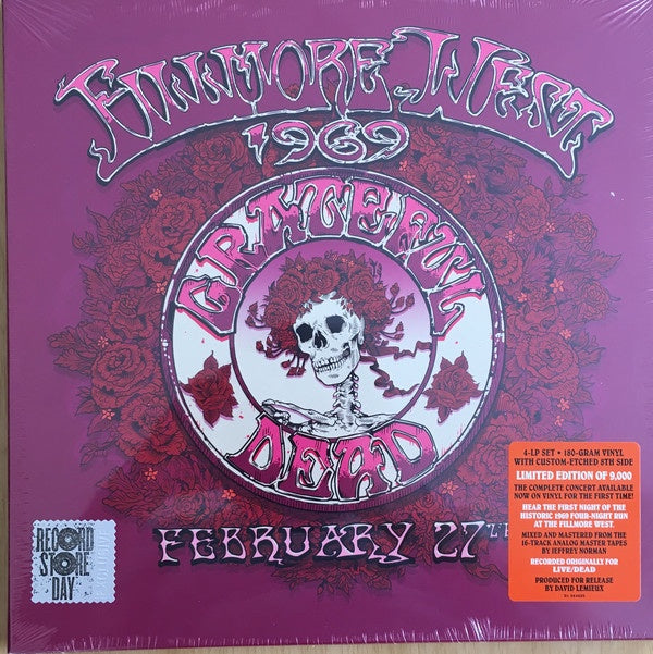 Grateful Dead - Fillmore West, San Francisco, CA (2/27/69) - New 4 LP Box Set 2018 USA Record Store Day 180 gram Vinyl - Psychedelic Rock / Blues Rock