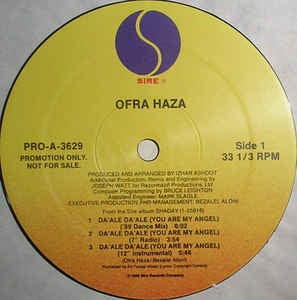 Ofra Haza - D'Ale D'Ale (You Are My Angel) - Mint- 12" Single Record 1989 Sire USA Promo Vinyl - Synth-Pop - Shuga Records