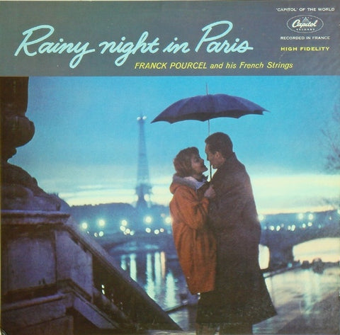 Franck Pourcel And His French Strings ‎– Rainy Night in Paris - VG+ Lp Record 1958 Capitol USA Mono Vinyl - Jazz / Easy Listening