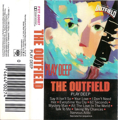 The Outfield ‎– Play Deep - Used Cassette 1985 Columbia Records - Rock / Pop - Shuga Records