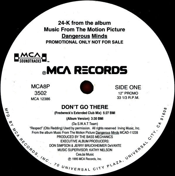 24-K ‎- Don't Go There - VG+ 12" Single Promo 1995 USA - Rap / Hip Hop - Shuga Records