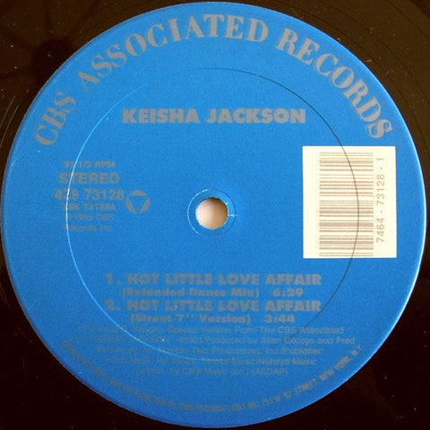 Keisha Jackson - Hot Little Love Affair Mint- - 12" Single 1989 CBS USA - R&B
