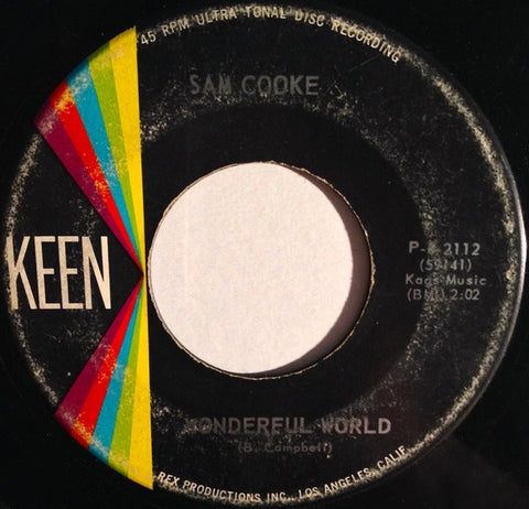 Sam Cooke ‎- Wonderful World - VG 7" Single 45 RPM 1960 USA - Rock / R&B / Soul