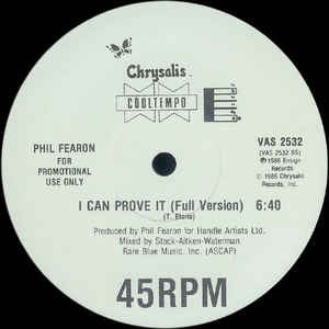 Phil Fearon ‎– I Can Prove It - VG+ Single Record - 1986 UK Cooltempo Vinyl - Synth-pop / Disco