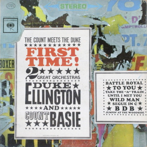 Duke Ellington And Count Basie ‎– First Time! The Count Meets The Duke - VG LP Record 1962 Stereo USA 6 eye Label Vinyl - Jazz - Shuga Records