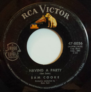 Sam Cooke - Having A Party / Bring It On Home To Me VG- - 7" Single 45RPM 1962 RCA Victor USA - Funk/Soul