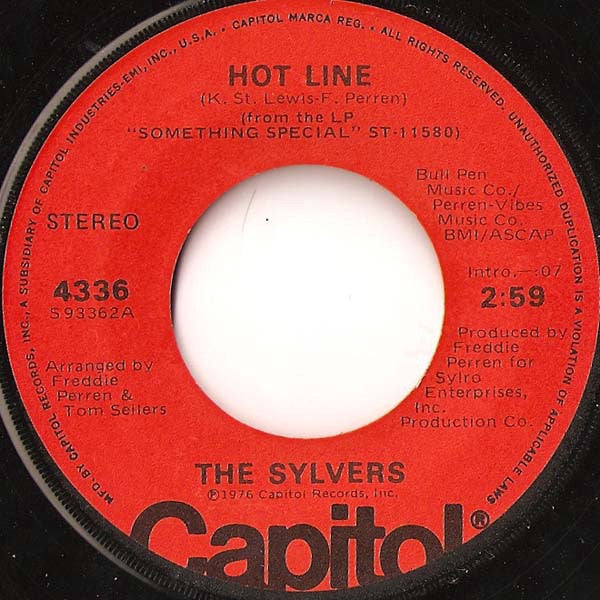 The Sylvers ‎– Hot Line / That's What Love Is Made Of VG+ 7" Single 45 Record 1976 USA - Soul / Disco