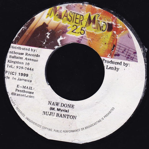 Buju Banton - Naw Done / Lenky - Instrumental - VG+ 1999 Master Mind 2.5 Jamaica - Reggae