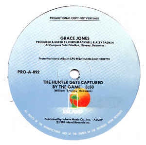 Grace Jones - The Hunter Gets Captured By The Game - M- 12" Single 1980 Island Records USA - Electronic / Disco