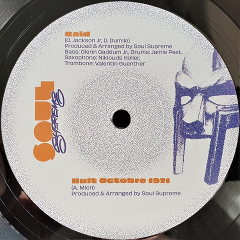 Soul Supreme – Huit Octobre 1971 / Raid - New 7" Single Record 2021 Europe Import Black Vinyl - Hip Hop / Jazz-Funk