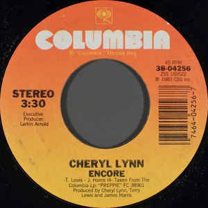 Cheryl Lynn- Encore / Free- VG+ 7" SIngle 45RPM- 1983 Columbia USA- Funk/Soul