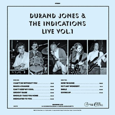 Durand Jones & The Indications - Live Vol. 1 - New Vinyl Lp 2018 Dead Oceans RSD Black Friday Exclusive on Translucent Blue Vinyl (Limited to 1100) - Funk / Soul / R&B
