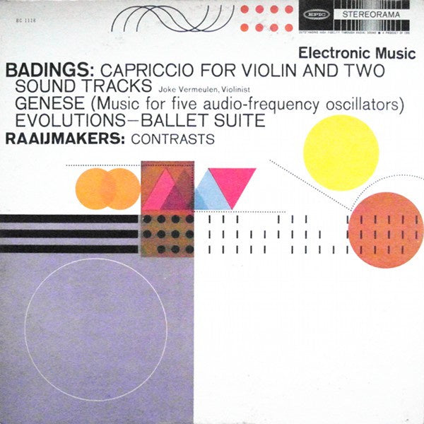Badings / Raaijmakers ‎– Electronic Music - VG+ Lp Record 1959 Epic USA Stereo Promo Vinyl -  Classical Electronic / Experimental