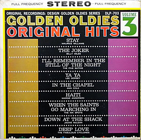 Various ‎– Golden Oldies - Volume 3 - New Lp Record 1963 Stereo Spectrum USA Original Vinyl - Soul / Rhythm & Blues / Doo Wop - Shuga Records