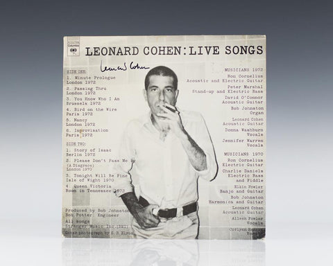 Leonard Cohen - Live Songs - New Vinyl Record 2014 Sundazed Remastered Reissue LP w/ Original Artwork - Folk / Singer Songwriter