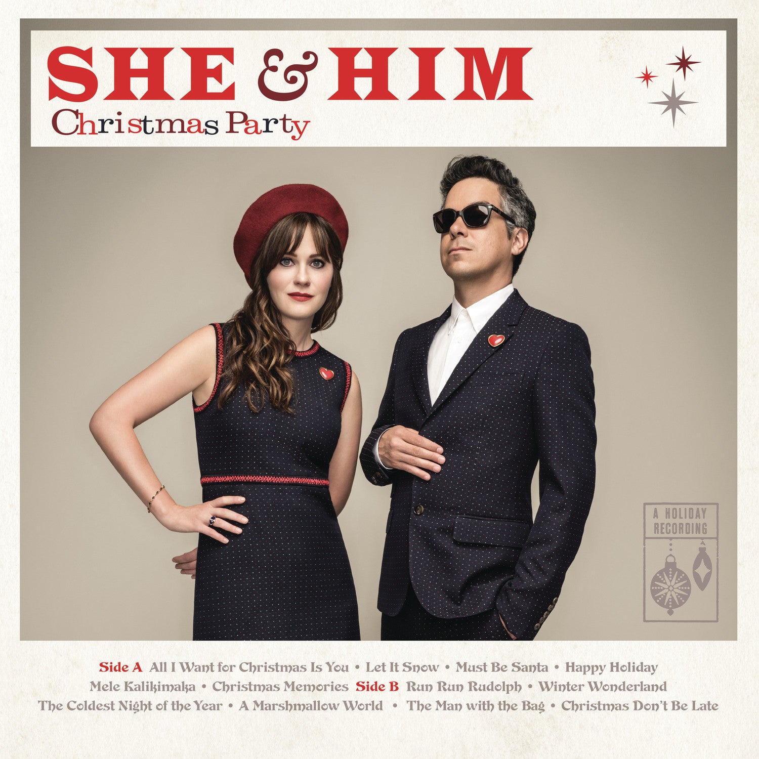 She & Him - Christmas Party - New Vinyl 2016 Columbia Records LP + Download. M. Ward + Zooey Deschanel back with 12 Classic Holiday Cuts. - Indie Folk / Pop / Holiday