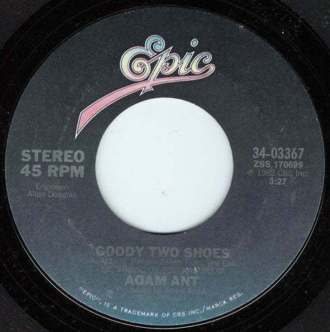 Adam Ant ‎– Goody Two Shoes / Crackpot History - VG+ 45rpm 1982 USA - Rock / Pop