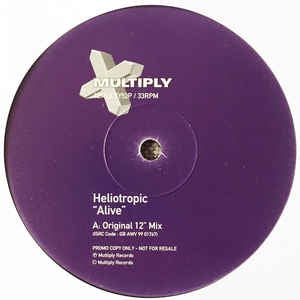 Heliotropic ‎– Alive - VG+ - 12" Single Record - 1999 UK Multiply Vinyl - Trance