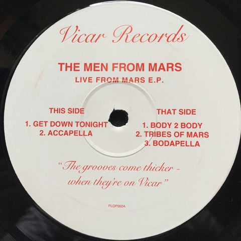 The Men From Mars ‎– Live From Mars E.P. - Mint- 12" Single 1995 UK - House