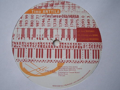Timo Anttila ‎- Textures Delivered - VG+ 12" Singe 2003 USA - Chicago House / Deep House