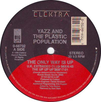 Yazz And The Plastic Population ‎- The Only Way Is Up - VG+ 12" Single 1988 USA - Acid House