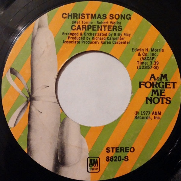 Carpenters ‎– Christmas Song / Merry Christmas Darling - VG+ 45rpm 1977 USA - Rock / Pop / Holiday - Shuga Records