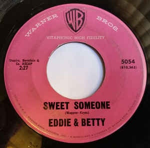 Eddie & Betty - Sweet Someone / Saturday Night Fish Fry - VG+ 7" Single 45RPM 1959 Warner Bros. Records USA - Funk / Soul