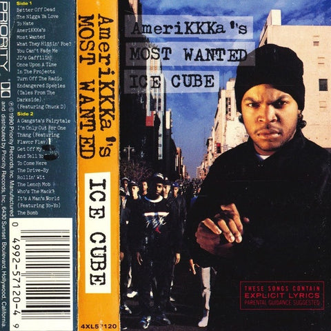 Ice Cube ‎– AmeriKKKa's Most Wanted - Used Cassette 1990 Priority - Hip Hop