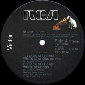 M + M ‎(Martha & The Muffins) – Black Stations / White Stations - Mint- 12" Single Record 1984 RCA Victor Vinyl - Boogie / Dance-pop