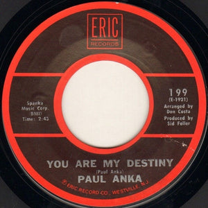 Paul Anka ‎– You Are My Destiny / Let The Bells Keep Ringing - Mint- 45rpm USA - Rock / Pop - Shuga Records