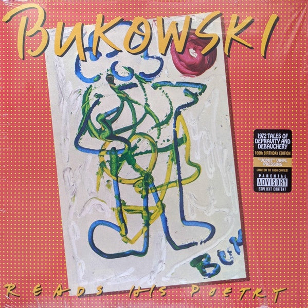 Charles Bukowski ‎– Reads His Poetry - New LP Record 2020 Real Gone Music USA Vomit Colored Vinyl Reissue - Poetry