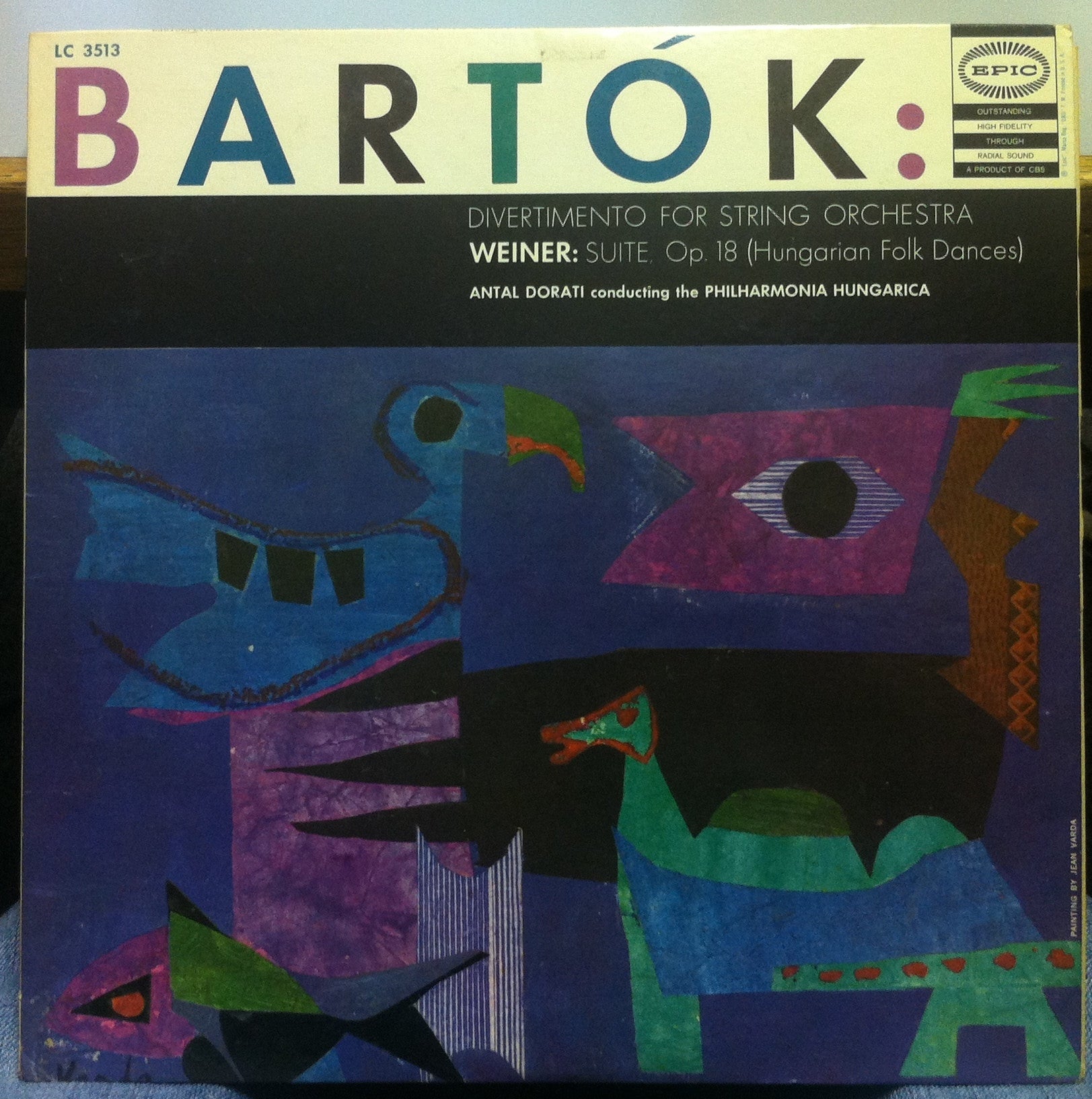 Antal Dorati Conducting The Philharmonia Hungaria - Bartok: Divertimento For String Orchestra / Weiner: Suite, Op. 18 (Hungarian Folk Dances) VG+ - Epic Mono USA - Classical