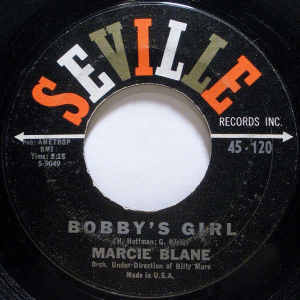 Marcie Blane ‎– Bobby's Girl / A Time To Dream - VG+ 45rpm 1962 USA - Rock - Shuga Records