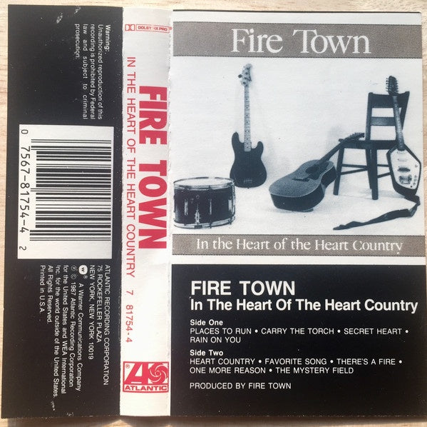 Fire Town – In The Heart Of The Heart Country - Used Cassette Tape Atlantic 1987 USA - Rock