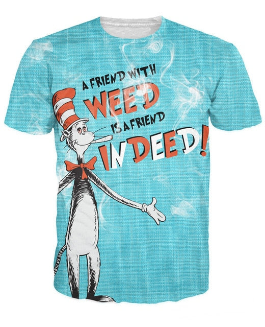 A Friend With Weed 88% Polyester / 12% Spandex Blend T-Shirt