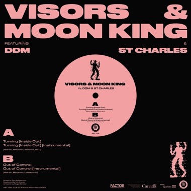 Visors & Moon King - Turning (Inside Out) b/w Out Of Control - New 12" Single Record 2022 Arbutus Vinyl - Synth-pop