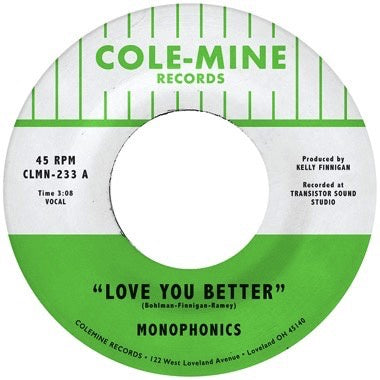 Monophonics – Love You Better / The Shape Of My Teardrops - New 7" Single Record 2023 Colemine Opaque Natural Vinyl - Soul - Shuga Records