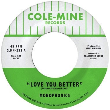Monophonics – Love You Better / The Shape Of My Teardrops - New 7" Single Record 2023 Colemine Opaque Natural Vinyl - Soul