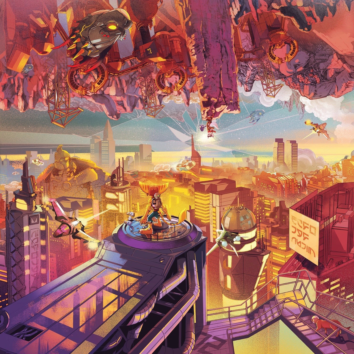 Mark Mothersbaugh and Wataru Hokoyama - Ratchet & Clank: Rift Apart - New 2 LP Record Milan Purple & Orange Red Splatter Vinyl - Video Games / Soundtrack