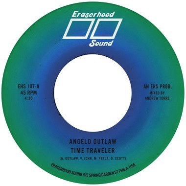 Angelo Outlaw - Time Traveler - New 7" Single Record 2022 Eraserhood Sound / Colemine Clear Vinyl - Cosmic Funk